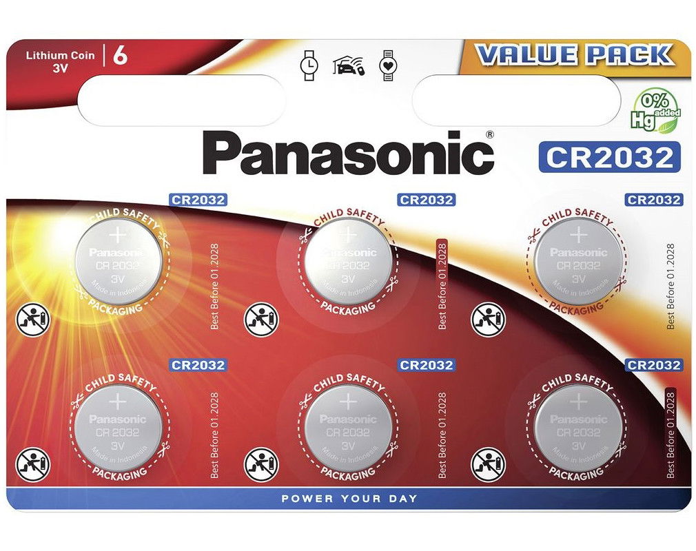 Panasonic CR2032 3V lítium gombelem, 6 db/bliszter termék fő termékképe