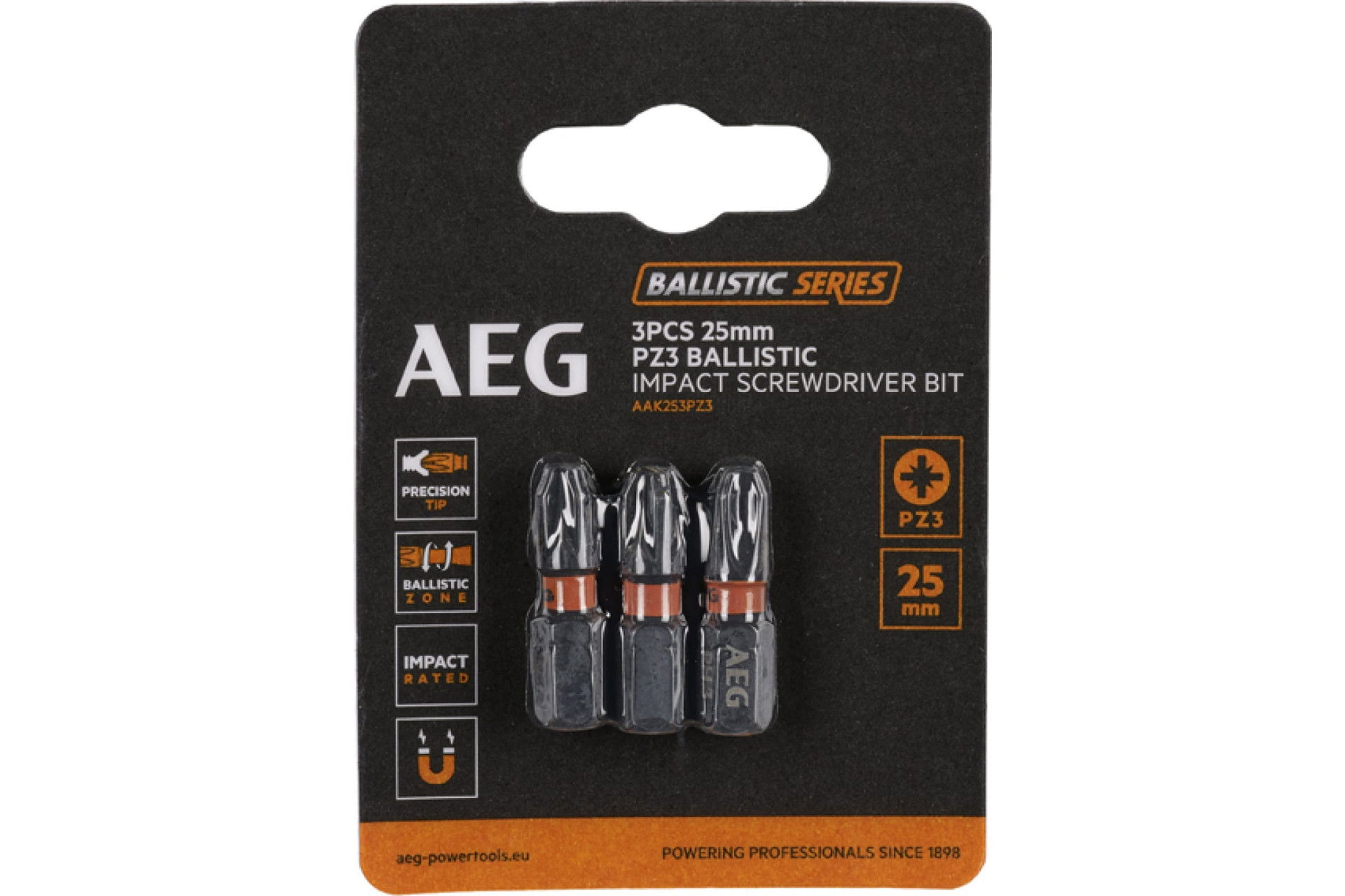 AEG AAK253 25mm PZ3 csavarozó bit 3db/bliszter termék fő termékképe