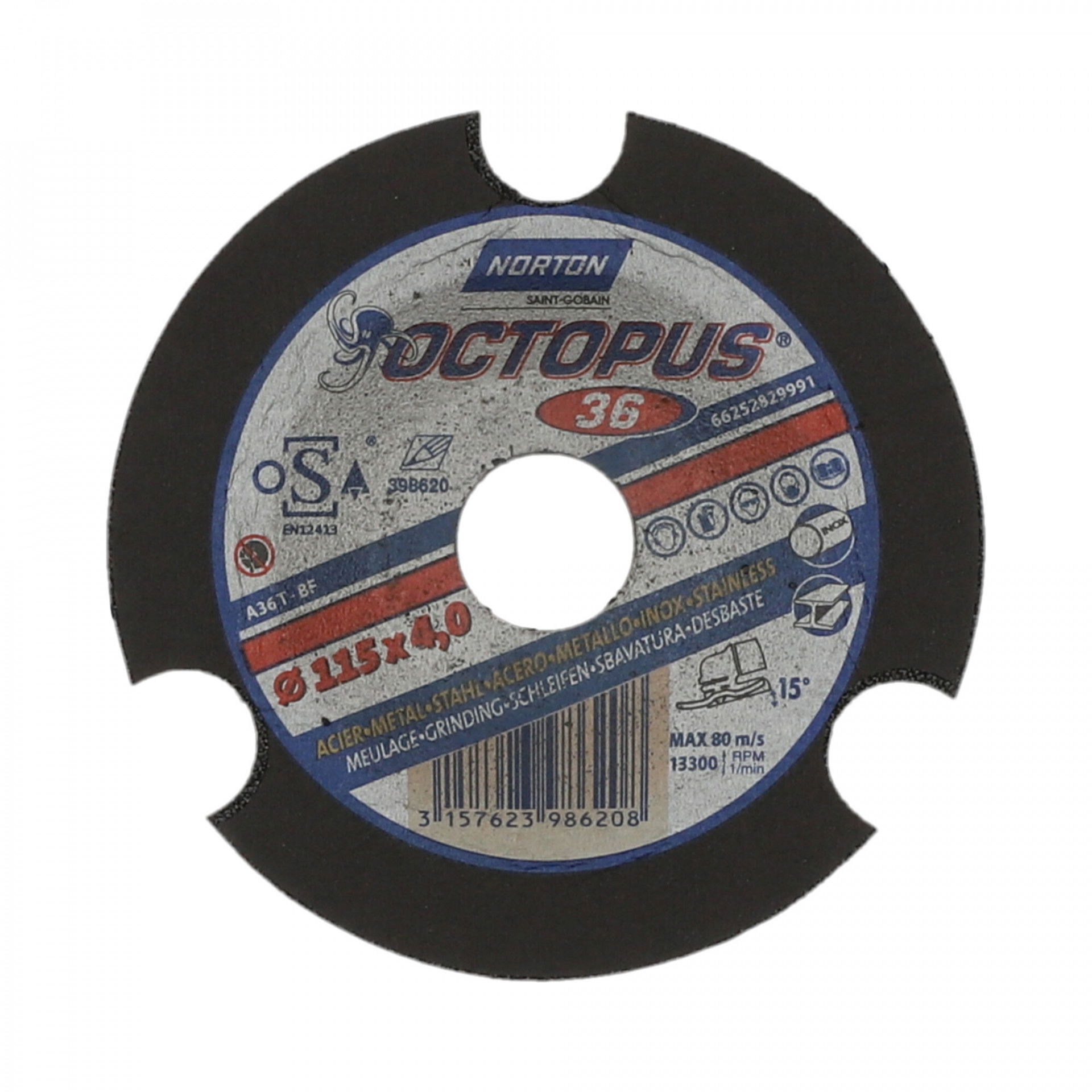 Norton Octopus tisztítókorong 115x4,0x22,23mm A36T, 20 db/csomag termék fő termékképe