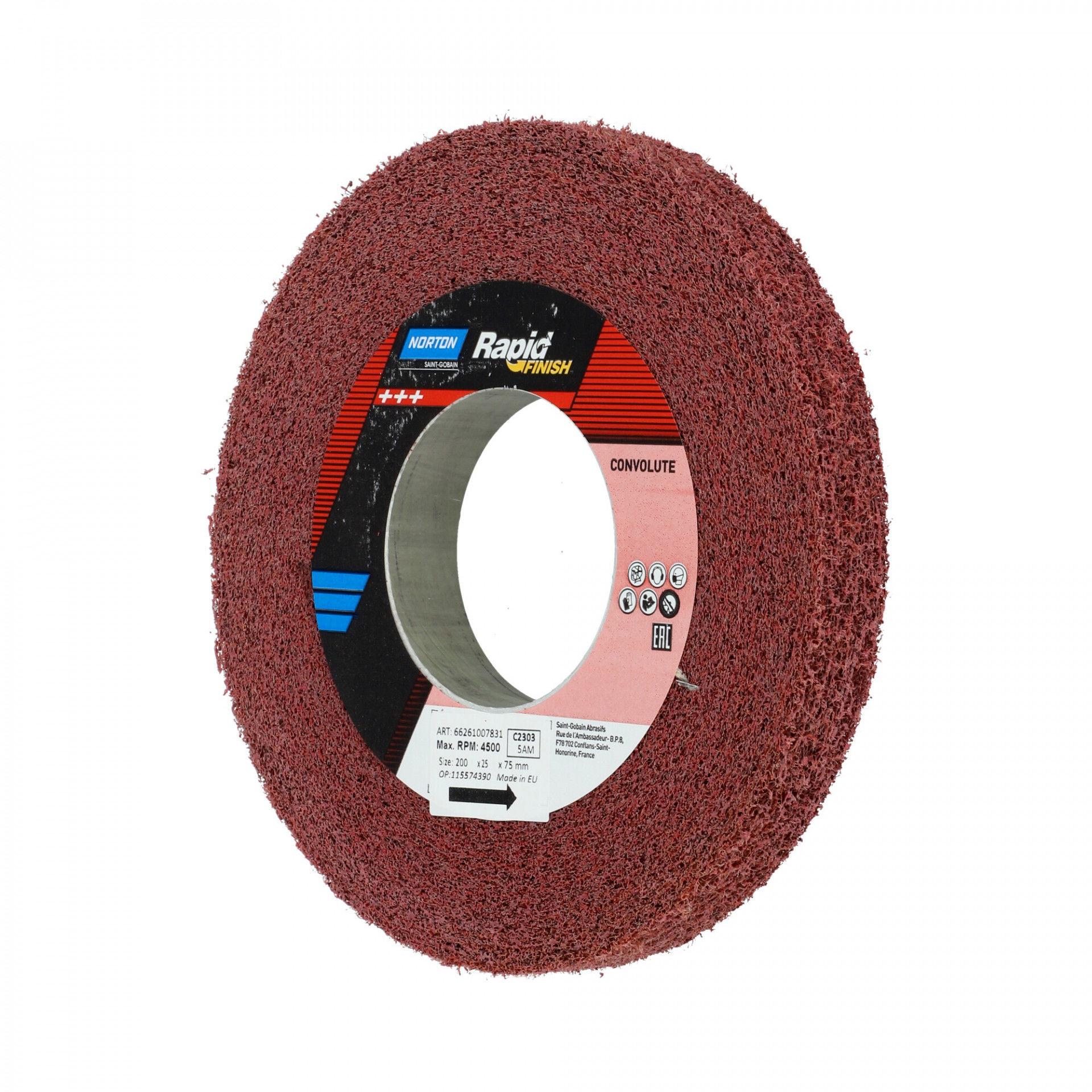 Norton Rapid Finish DMA RED rost csiszolókorong 200x25x76mm Medium, 3 db/csomag termék fő termékképe