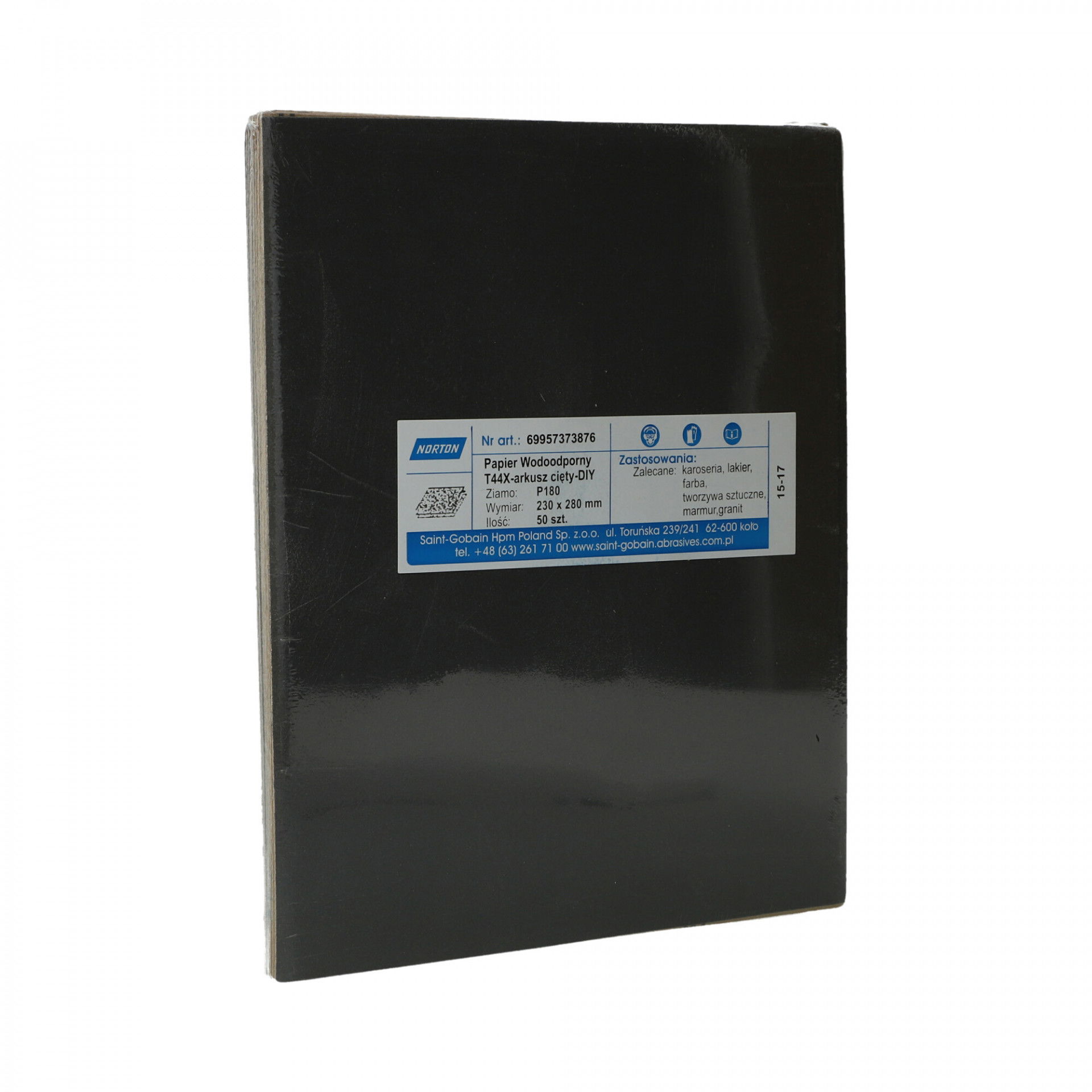 Norton T44X vízálló csiszolópapír 230x280mm P180, 50db/csomag termék fő termékképe