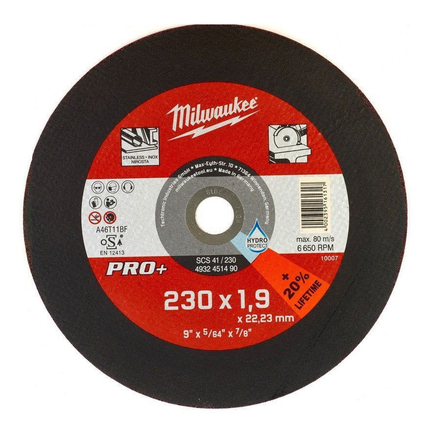 Milwaukee SCS 41/230 PRO+ vékony fémvágó tárcsa, egyenes, 230x1.9 mm termék fő termékképe