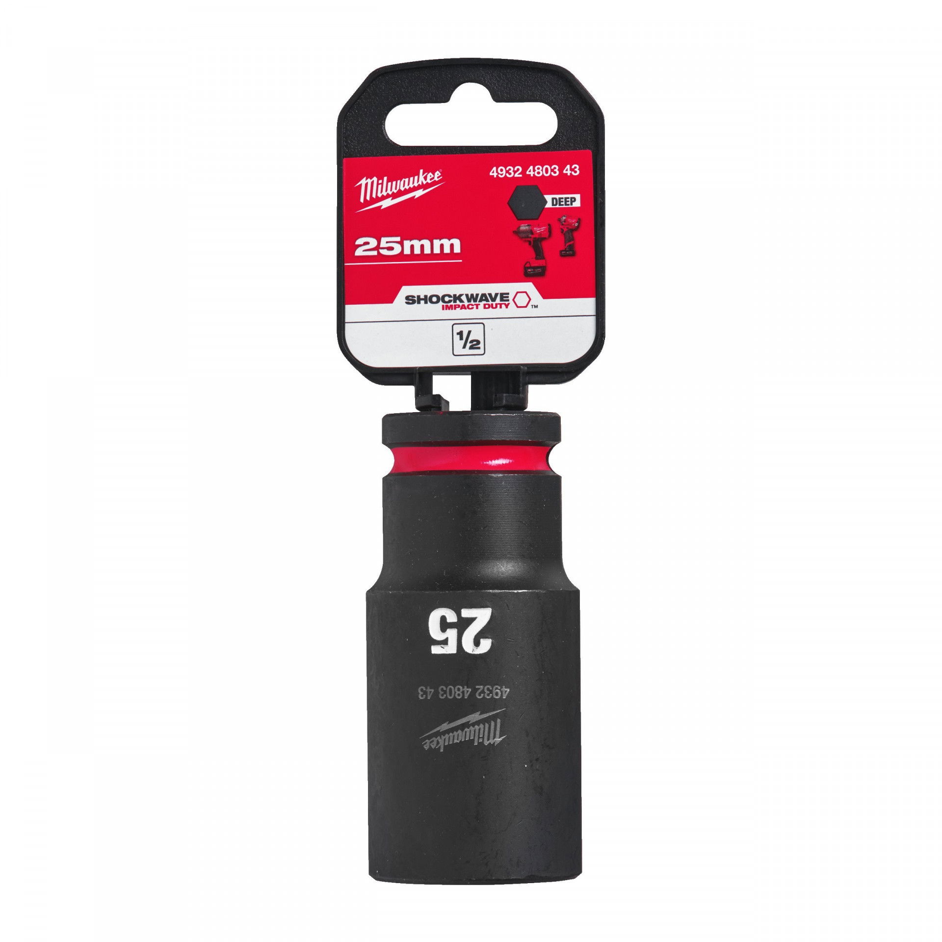 Milwaukee Shockwave Impact Duty™ 1/2"-os gépi dugókulcs fej, hosszú, 6-lapú, 25 mm termék fő termékképe